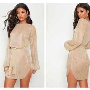 Gold shift dress